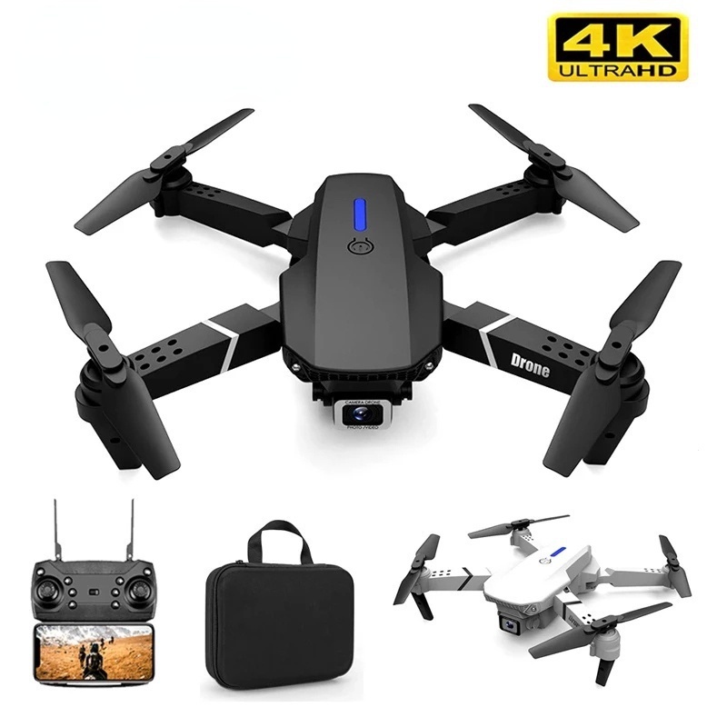 Rxuan E88 Pro Drone 4K HD Posicionamento De Câmera Dupla 1080P WiFi FPV Novo 2022 Altura Manter Profissional RC Quadcopter