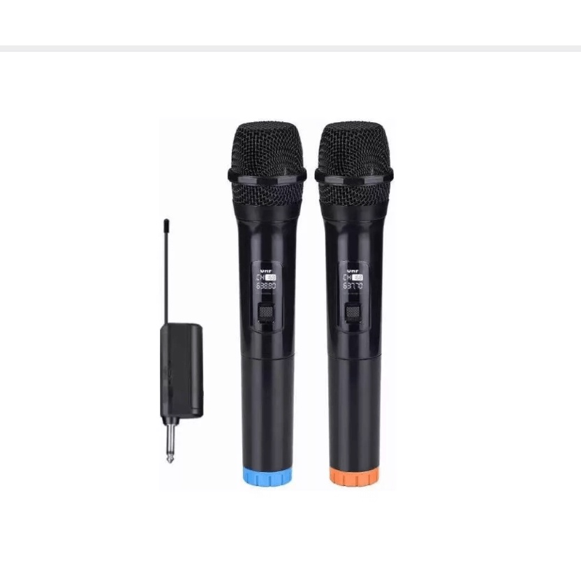 Microfones Dinâmico Sem Fio Duplo Recarregável Profissional Original PEI-30