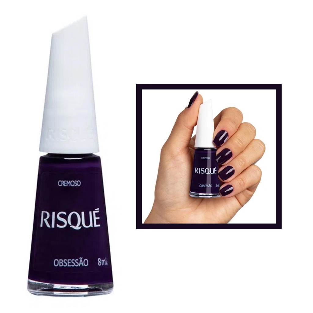 Esmalte Risque Obsessão Cremoso Roxo Hipoalergenico 8ml | Shopee Brasil