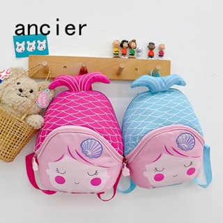 Antiga Mochila Infantil Leve De Nylon Fofa Sereia