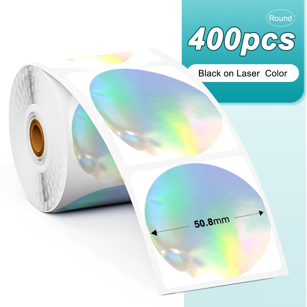Phomemo PM241 Etiquetas De Embarque Rótulo Redondo Quadradas Desenho Do Logotipo Rainbow Color DIY Small Business , 1000pcs