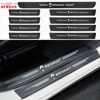 Para Renault Adesivo Soleira De Porta De Carro De Fibra De Carbono Soleira De Porta Anti-risco Protetor De Porta-Malas Para Renault Clio Fluence Duster Megane 2 Sandero Kwid Logan Captur Scenic Kiger Koleos