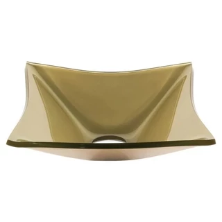 CUBA DE VIDRO QUADRADA 31CM CHAMPANHE