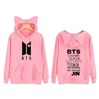 Moletom Com Orelhinha Bts Kpop Blusa Todos Integrantes em algodão