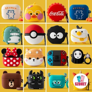 Bonito Desenho Animado Engraçado Capa Protetora De Silicone Macia À Prova De Choque Para AirPods 1 2 3 4 Pro inPods i12 Fone De Ouvido Bluetooth Sem Fio