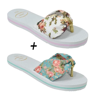 Kit chinelos rasteirinha feminina estampas CH-2