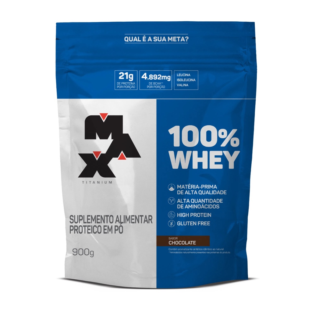 Whey Protein 100% 900g Refil Max Titanium – Chocolate