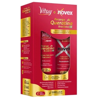 Shampoo 300ml e condicionador 200ml Vitay Novex Recarga de Queratina