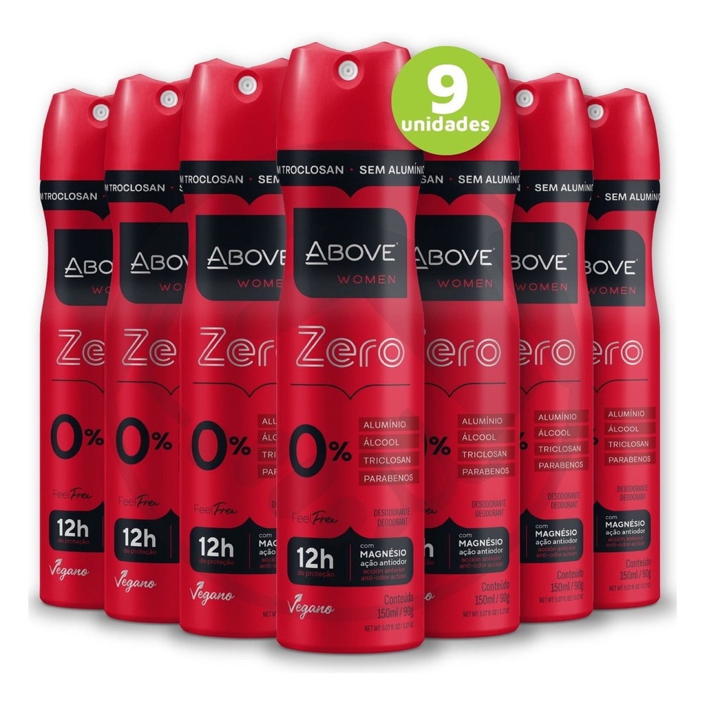 Above Fell Free Desodorante Feminino Sem Aluminio (9und) | Shopee Brasil