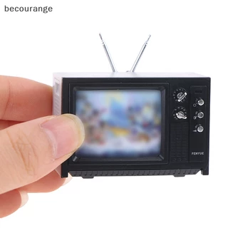 [DollHouse Miniaturas De Ornamentos Mini retro TV De Brinquedo [BR]