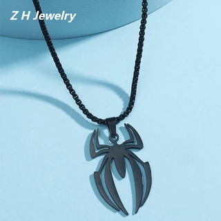 Z H Jóias Moda Masculina Pingente Aranha De Aço Inoxidável Colar De Ouro 18K Acessórios Punk Rock Presente De Halloween