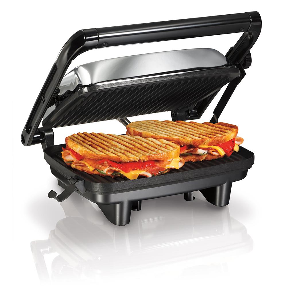 Sanduicheira Panini Gourmet, Preta/Prata, 220v, Hamilton Beach