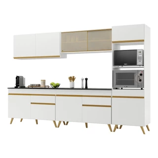 Cozinha Completa Multimóveis Veneza GW FG3689 com Armário e Balcão Branca