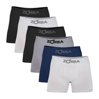 Kit Com 6 Cuecas Boxer Algodão Sem Costura Zorba