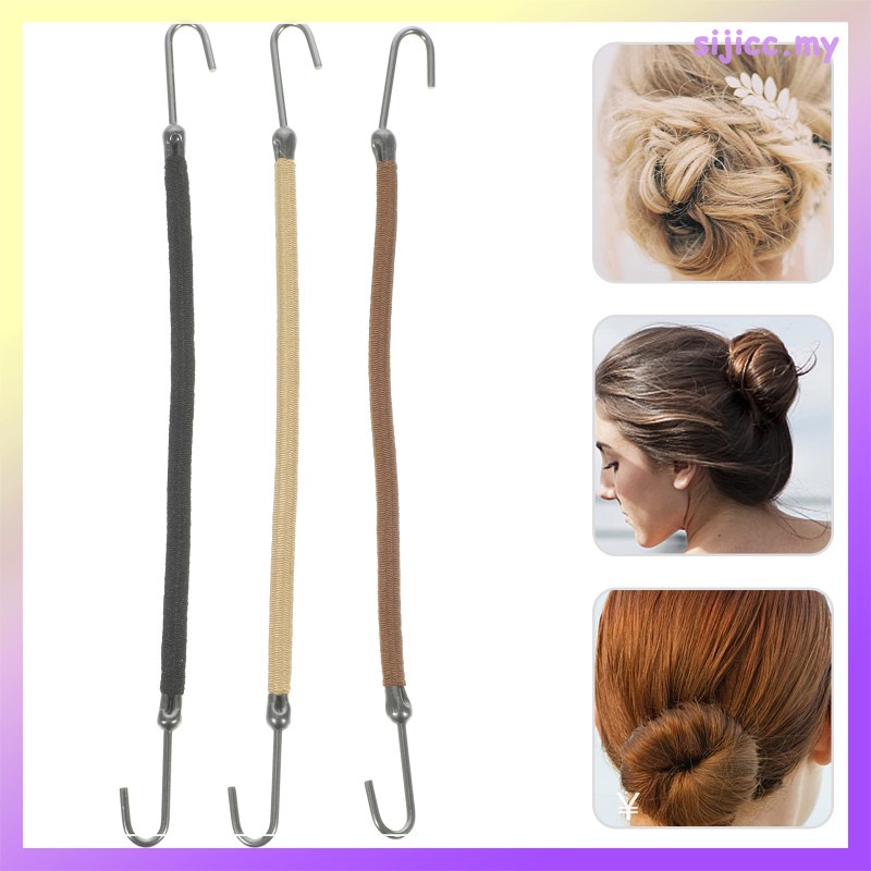 15 Pcs Faixa De Gancho De Cabelo Bungee Ties Ponytail Corda De Ferro Fio Metálico Nylon Noiva