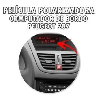 Pelicula polarizada para painel de Peugeot 207 com cola 0 graus 13x13cm