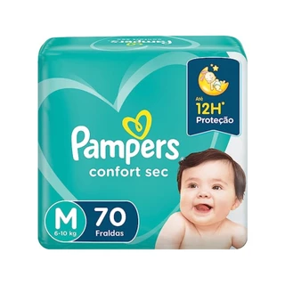 Fraldas Descartaveis Pampers Confort Sec M 70 Unidades