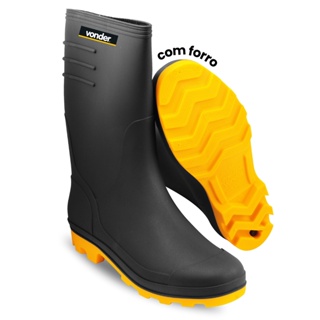 Bota PVC Chuva Motociclista Moto Impermeável Forrado Vonder