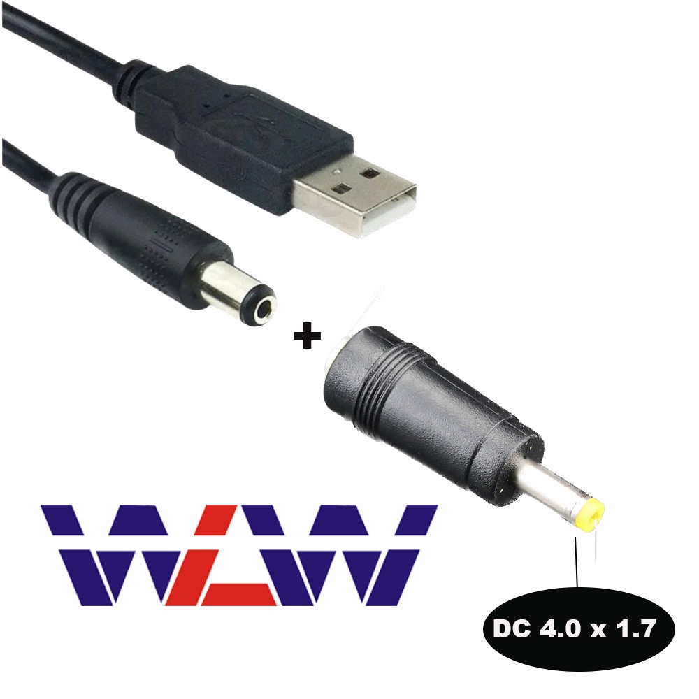 Cabo De Forca Usb Macho 5,5mmx2,5mm + adpt 4.0*1.7mm