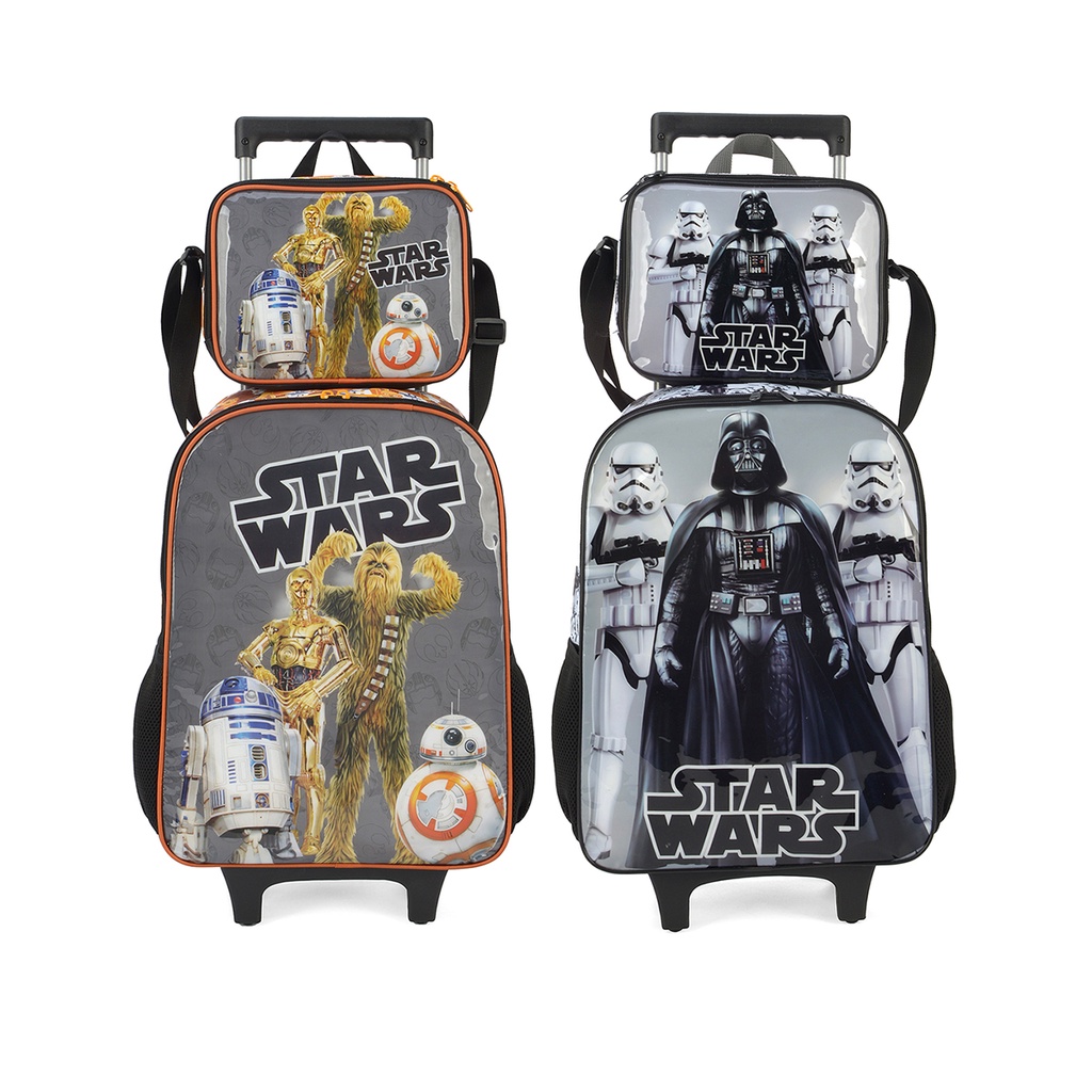 Kit Mochila Escolar Rodinha + Lancheira Star Wars - Luxcel | Shopee Brasil