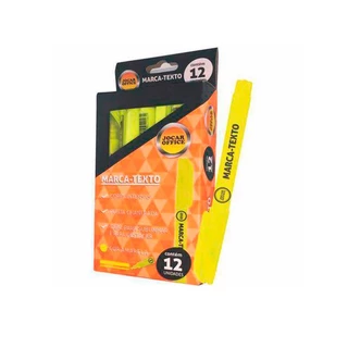 Kit Caneta Marca Texto Amarelo Neon Caixa Com 12 Unidades em Oferta na Shopee