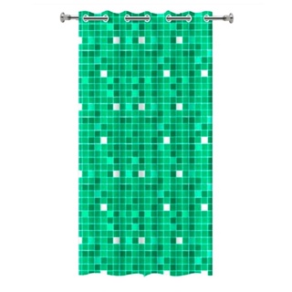 Cortina de Box Pastilha Verde com ilhos