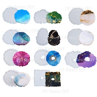 JYI 1Pc Molde Irregular De Resina De Bases Para Copos De Cristal Bandeja Moldes De Silicone Soquetes De Vinho De Vidro Bandejas De Café Epoxy Home Decoração Artesanato Armazenamento De Ferramentas Fazer