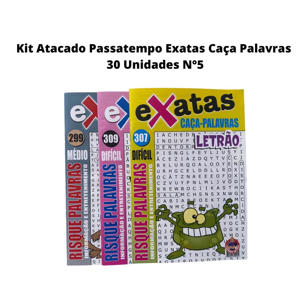 Kit Atacado Passatempo Coquetel Caça-palavras - Com 50 Uni.