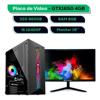 Cpu Pc Gamer I5 + Ram 8gb Ssd 960gb Gtx1650 4gb Monitor 19