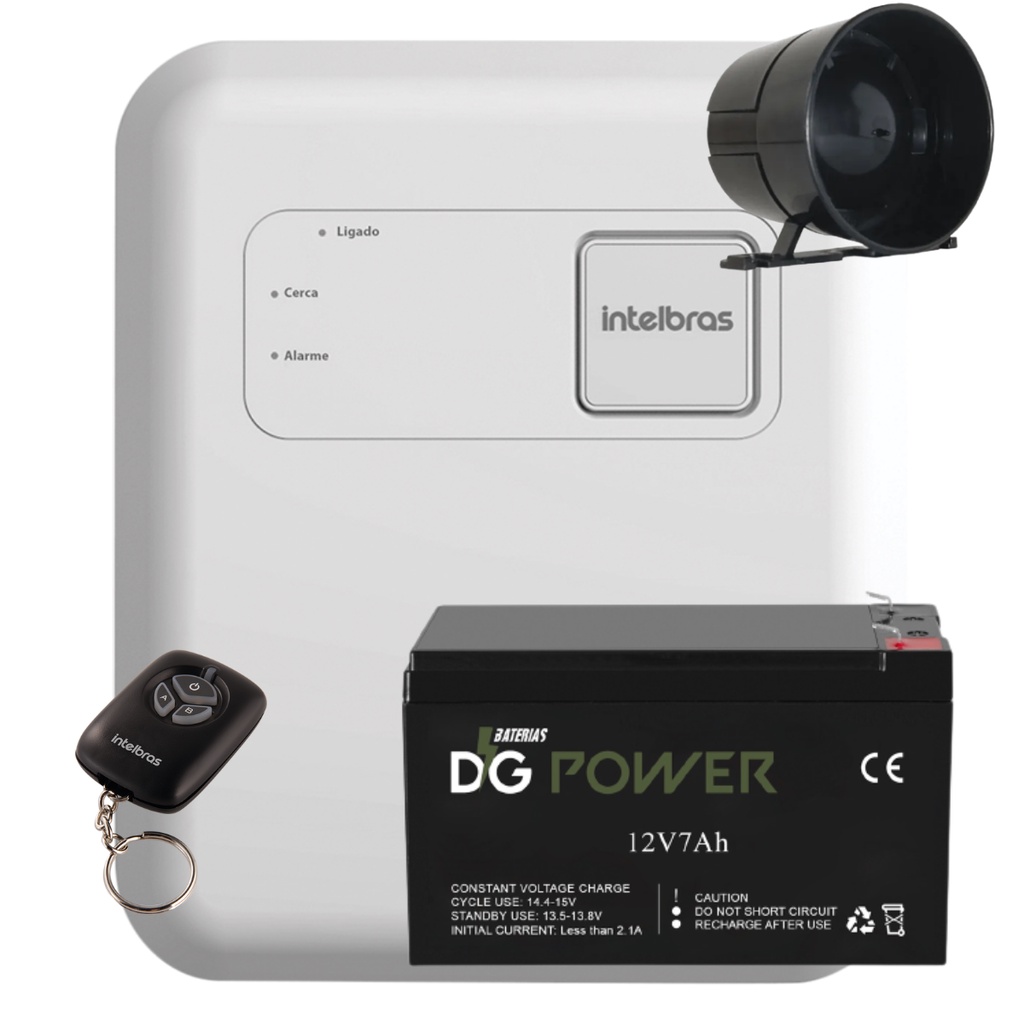 Central De Cerca Intelbras Elc 3012 Com Bateria E Sirene