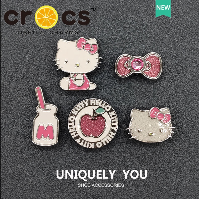 crocs Crocodilos De metal jibbitz Encantam Olá kitty Sapato Buckle Hole Shoe Accessories Cute Botão