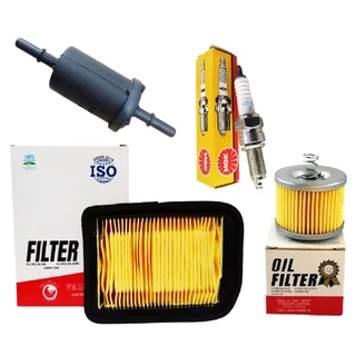 Kit de Filtros + Vela Ngk Factor 125 / Factor 150 / Fazer 150 / Crosser 150 (Filtro de Ar, FIltro de Óleo, Filtro de Combustível, Vela de Ignição)