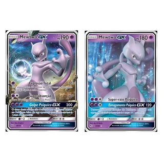 Kit 2 Cartas Mewtwo GX Pokemon TCG Card Português Brilhantes