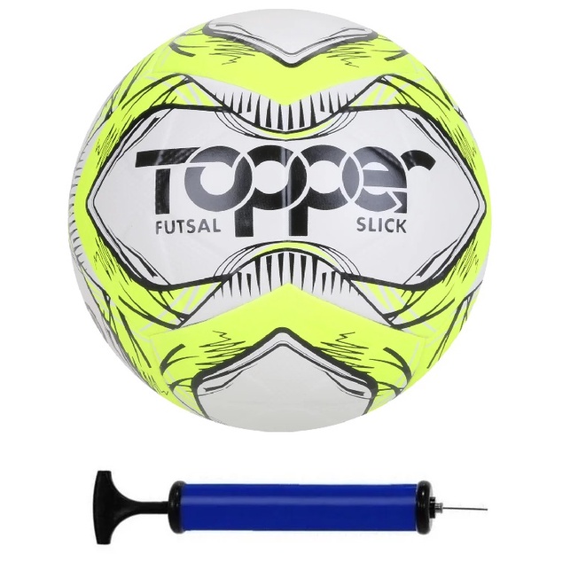 Bola Futsal Topper Slick Amarela + Bomba De Ar