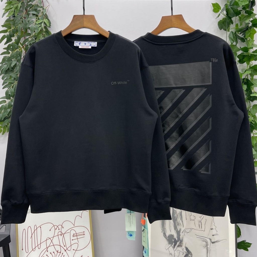 OFF-WHITE new ow overlay Banma Line High Street Roupas de gola redonda ...