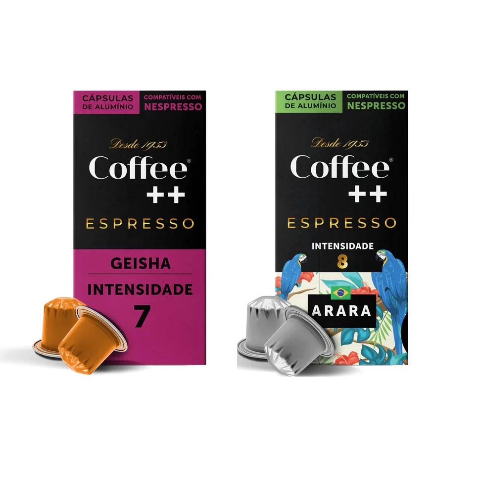 Cápsulas de Café Coffee Mais, compatível com Nespresso, Arara + Geisha