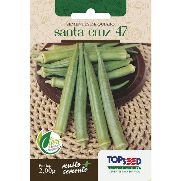 Sementes de Quiabo Santa Cruz 47 2g - Topseed Linha Tradicional ...