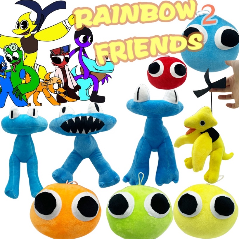 Roblox Rainbow Friends Capítulo 2 Jogo de desenhos animados Personagem  Boneca de pelúcia Chinelos de pelúcia azul Chinelos de brinquedo Soft  Stuffed