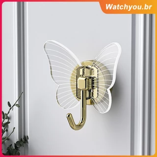 18 Tipos Gancho Acrílico Borboleta Em Forma De Transparente Capas De Revestimento Chapéu Cachecol Perfuratriz De Saco De Lenço Suporte De Decoração De Parede Forte Adesivo