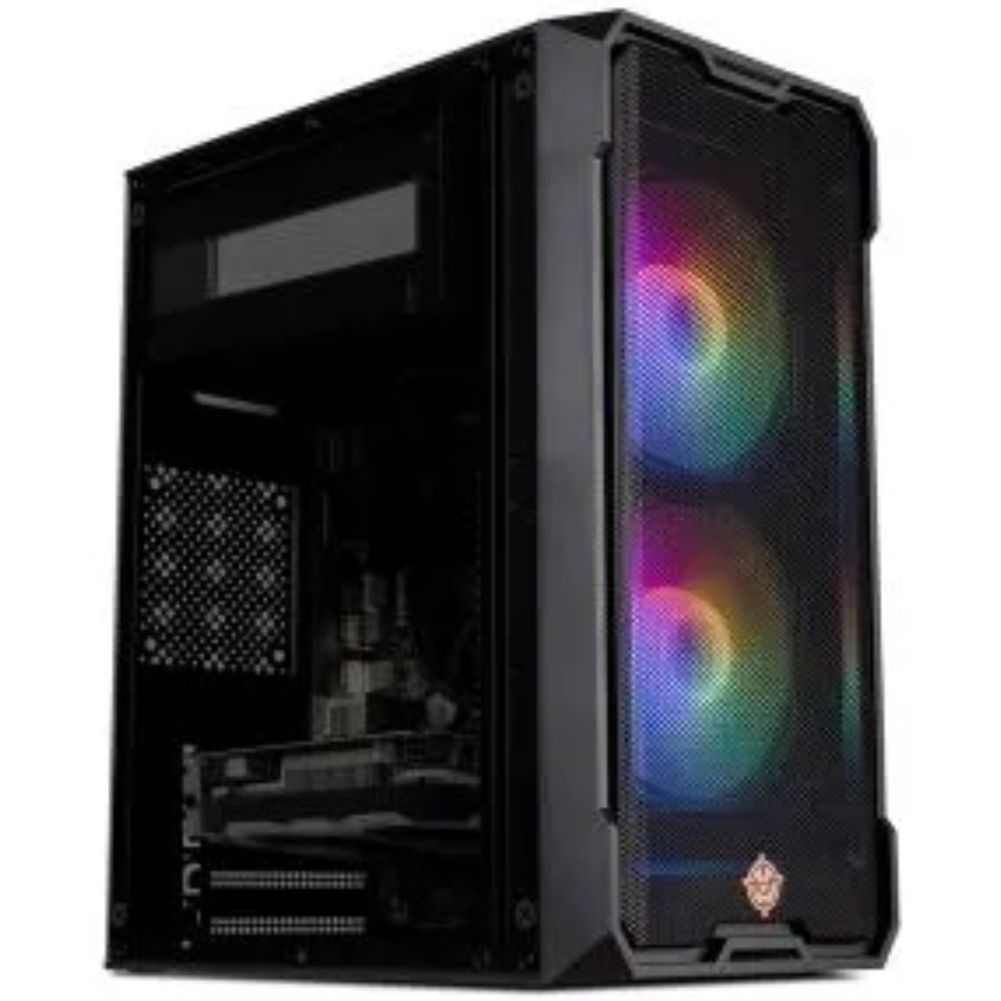 Gabinete ATX Gamer Lateral Vidro 2 Fans Led RGB PC Desktop Computador