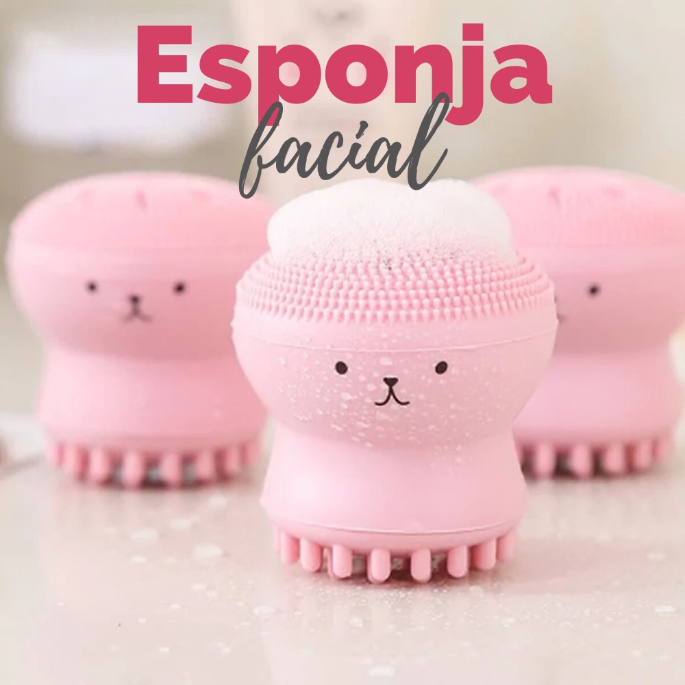 Esponja Silicone Facial Silicone Esfoliante Massageador Multifuncional Banho Macio Polvo Cores Sortidas