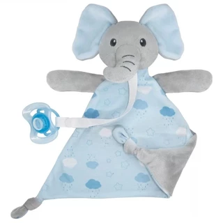 Naninha Com Prendedor De Chupeta Elefante Azul Soninho 14560 - Buba