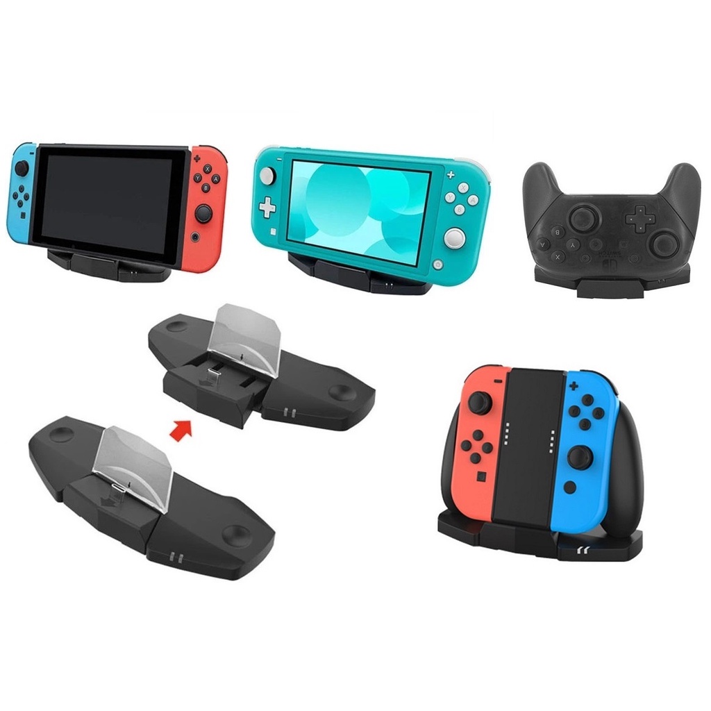 Base Suporte Dock Carregador Grip Para Nintendo Switch/Lite/Oled Controle Pro Joy-Con