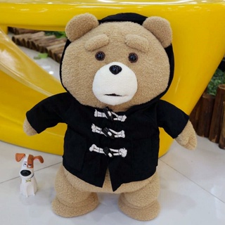 Brinquedo Pelúcia Urso Ted com Suéter Listrado Vermelho e Branco