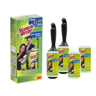 2 ROLO ADESIVO TIRA PELO SCOTCHBRITE 3M ROUPA SOFA + 2 REFIL2 Rolo Adesivo Tira Pelo Scotchbrite 3m