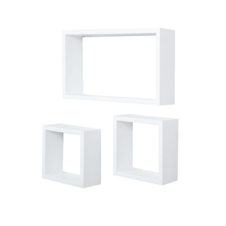 Kit com 03 Nicho organizador madeira pinus branco