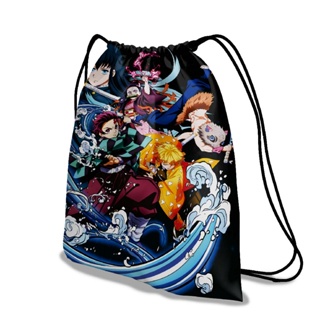 Mochila Infantil Meninas Anime Demon Slayer Personagens Bolsa Nezuko Kamado  Novidade - Preto