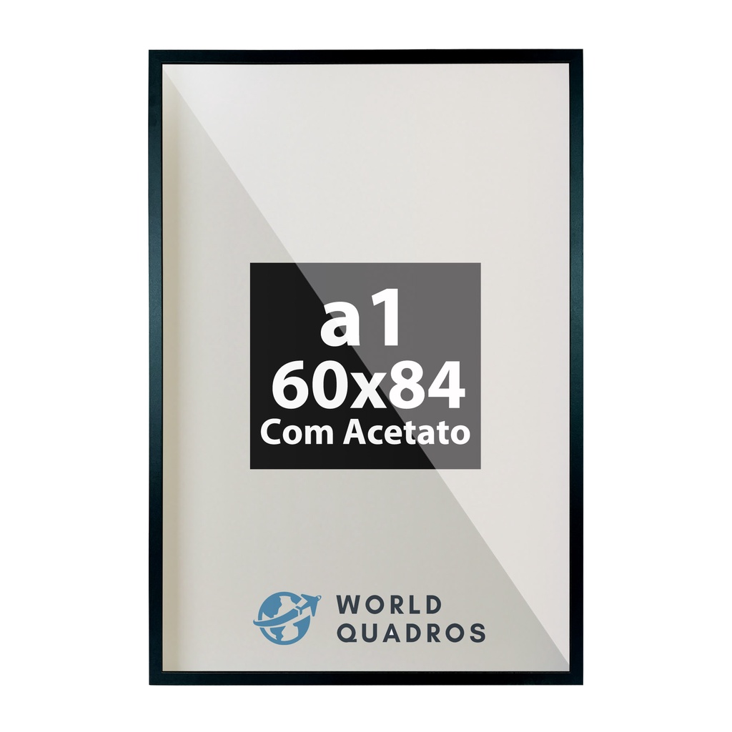 Moldura 60x84 A1 Acetato Álvara Certificados Cursos Arte Fundo MDF Decorativo Decoração Parede Madeira Imagem Cartazes