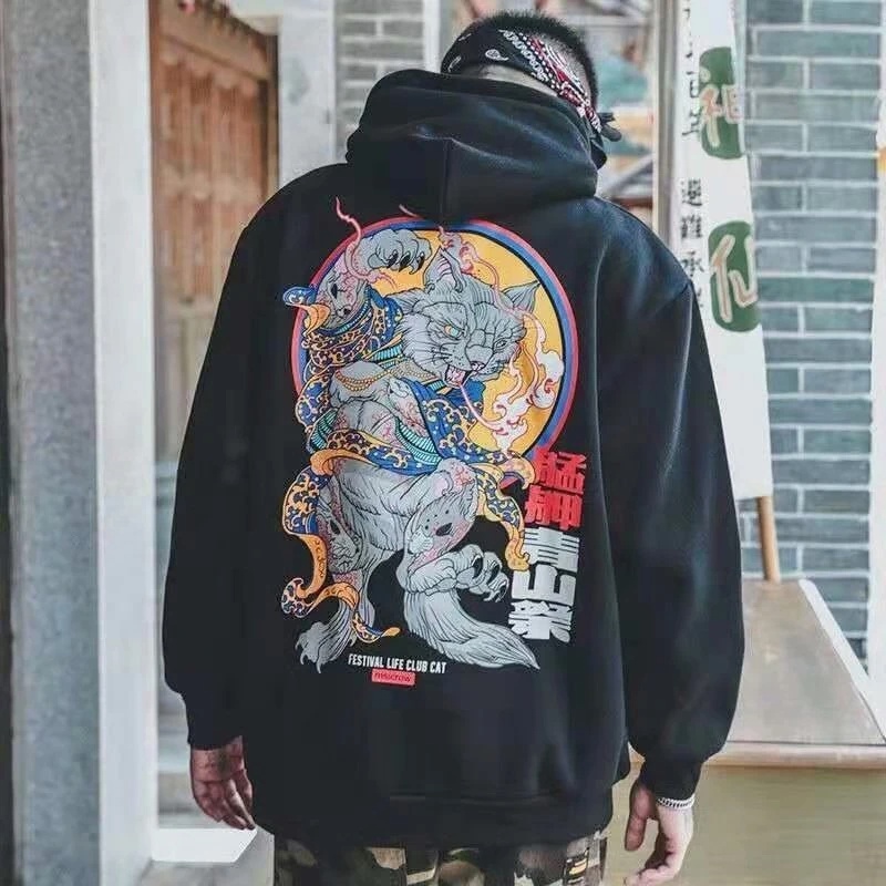Moletom Canguru Gato Streetwear Cultura Moda Vintage