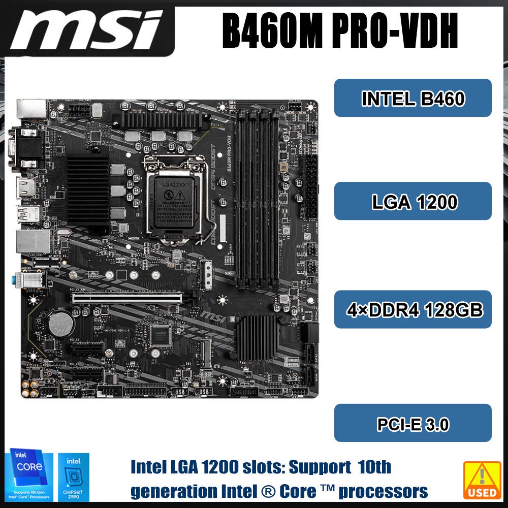 Placa-mãe B460 LGA 1200 MSI B460M Suporte PRO-VDH para a 10ª geração de ...